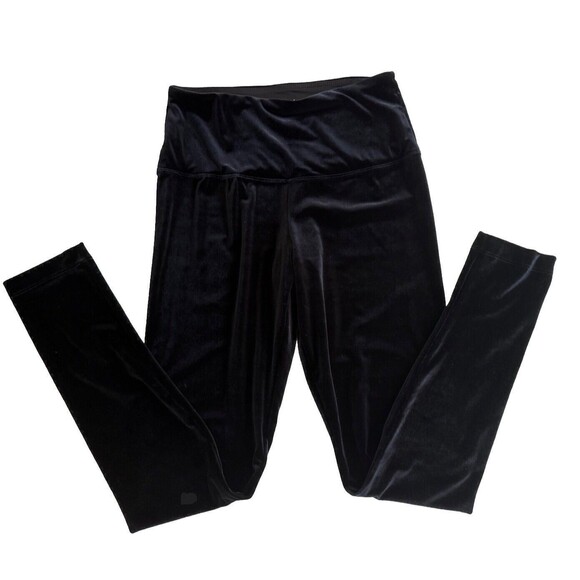 Lysse Mara Velvet Legging black size M medium velour pull on stretch - Picture 1 of 8